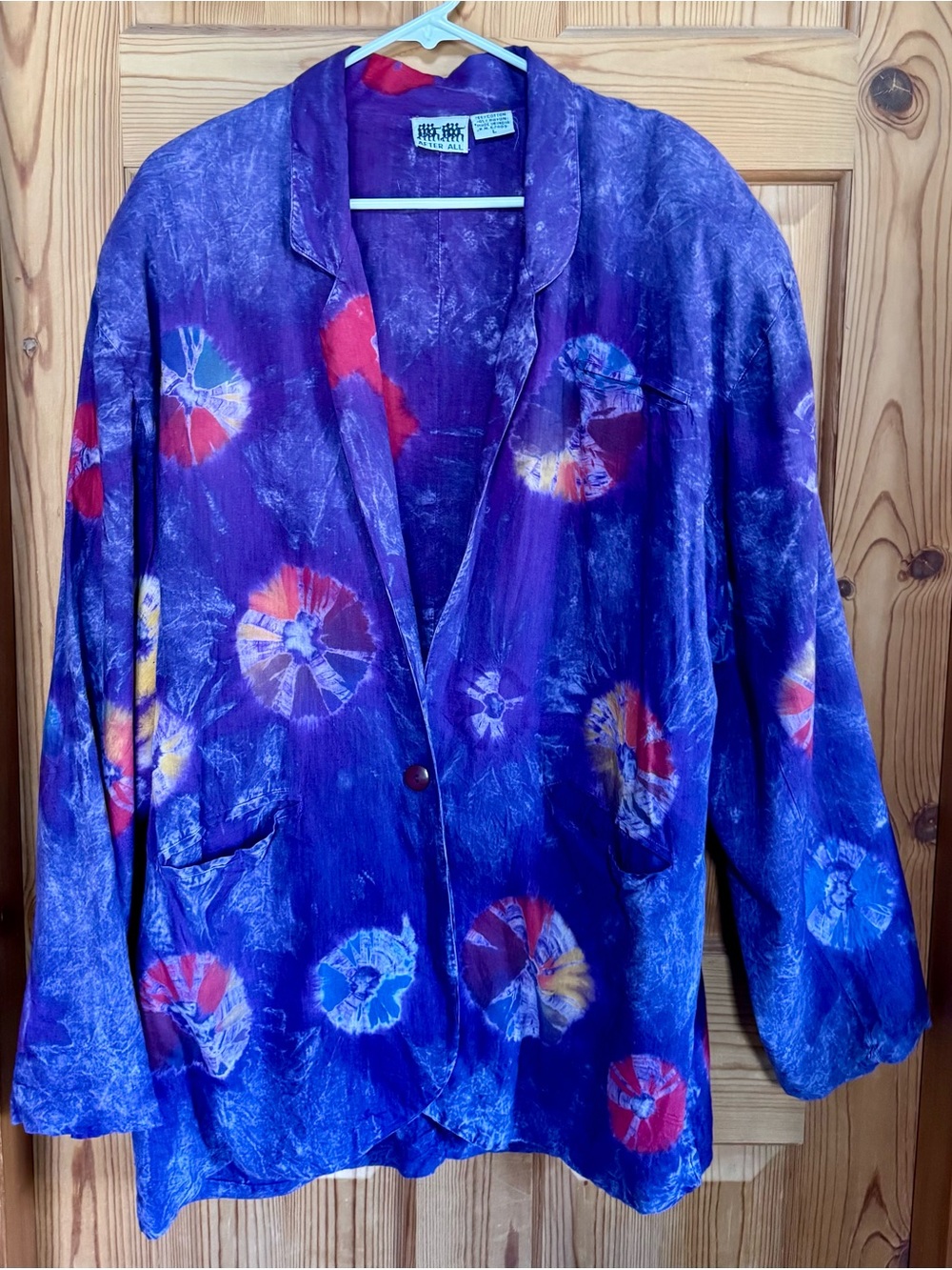 Vintage 1989, Purple Tie-Dye Button Jacket